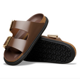 Arizona Droplet Buckle Cuir naturel verni - High-Shine Carafe