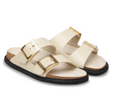 Arizona Droplet Buckle Cuir naturel verni - High-Shine Ecru