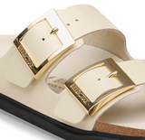 Arizona Droplet Buckle Cuir naturel verni - High-Shine Ecru