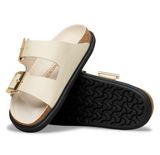 Arizona Droplet Buckle Cuir naturel verni - High-Shine Ecru