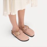 Boston Big Buckle Cuir nubuck - Soft Pink