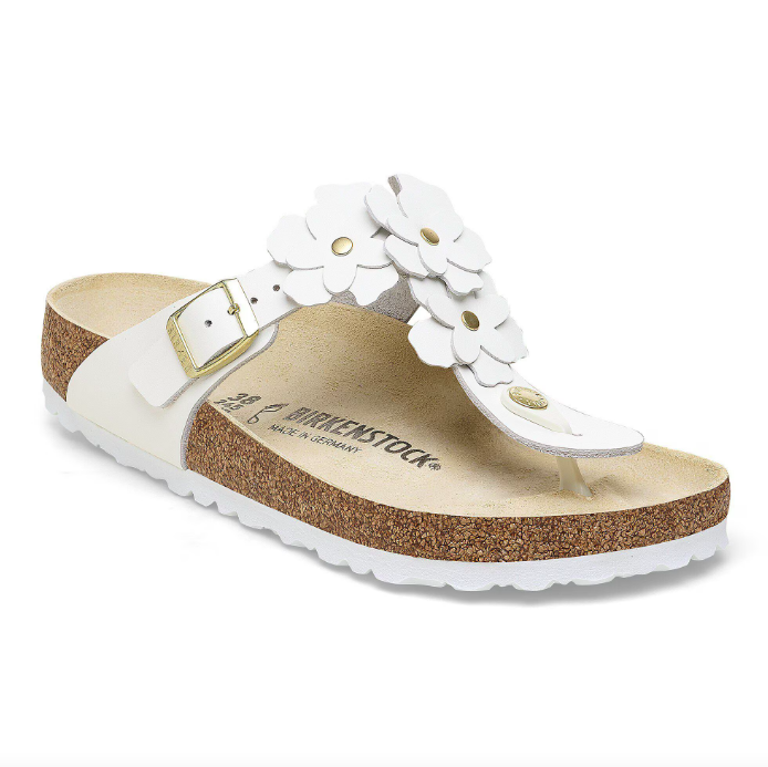 Gizeh Flower Embellishment Cuir naturel - Blanc