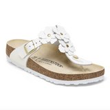 Gizeh Flower Embellishment Cuir naturel - Blanc