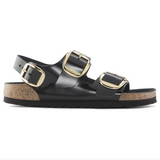 Milano Big Buckle Cuir naturel verni - Noir très brillant