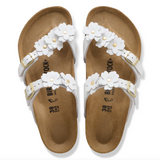 Mayari Flower Embellishment Cuir naturel - Blanc