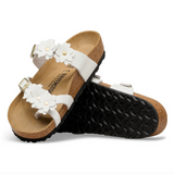 Mayari Flower Embellishment Cuir naturel - Blanc