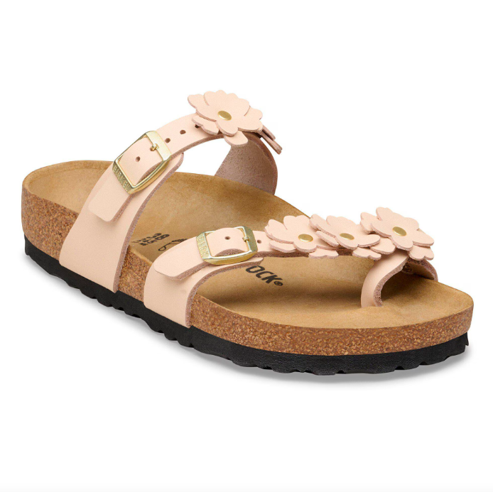Mayari Flower Embellishment Cuir naturel - Rose clair
