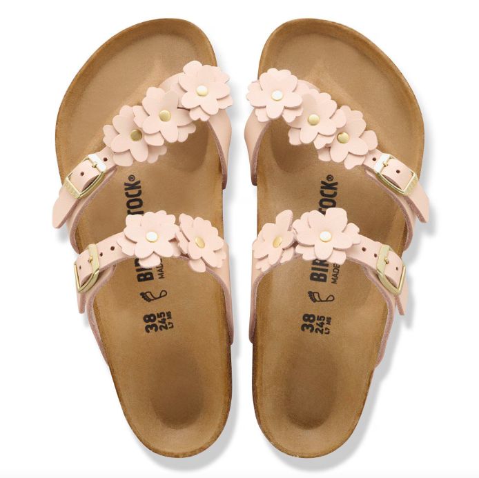 Mayari Flower Embellishment Cuir naturel - Rose clair