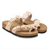 Mayari Flower Embellishment Cuir naturel - Rose clair