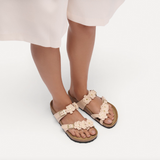 Mayari Flower Embellishment Cuir naturel - Rose clair