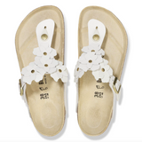 Gizeh Flower Embellishment Cuir naturel - Blanc