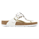 Gizeh Flower Embellishment Cuir naturel - Blanc