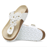 Gizeh Flower Embellishment Cuir naturel - Blanc