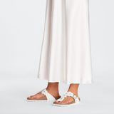 Gizeh Flower Embellishment Cuir naturel - Blanc