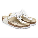 Gizeh Flower Embellishment Cuir naturel - Blanc