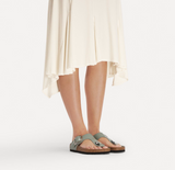 Gizeh Big Buckle Cuir naturel verni - High-Shine Pure Sage