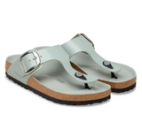 Gizeh Big Buckle Cuir naturel verni - High-Shine Pure Sage