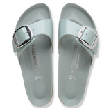 Madrid Big Buckle Cuir naturel verni - High-Shine Pure Sage