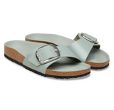 Madrid Big Buckle Cuir naturel verni - High-Shine Pure Sage