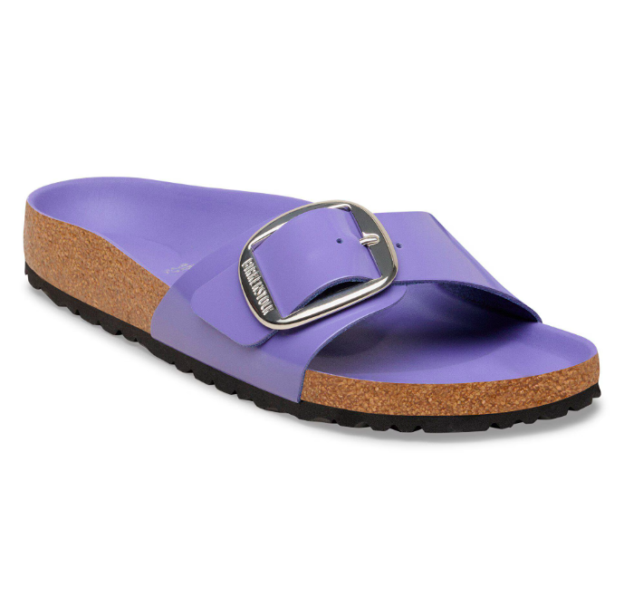 Madrid Big Buckle Cuir naturel verni - High-Shine Purple Dusk