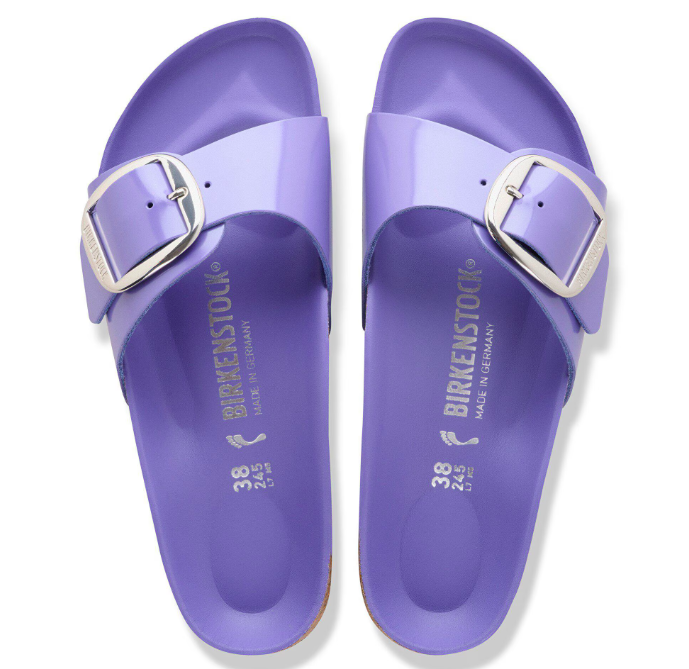 Madrid Big Buckle Cuir naturel verni - High-Shine Purple Dusk