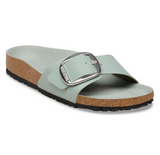 Madrid Big Buckle Cuir naturel verni - High-Shine Pure Sage