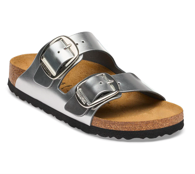 Arizona Big Buckle Cuir naturel - Metallic Silver