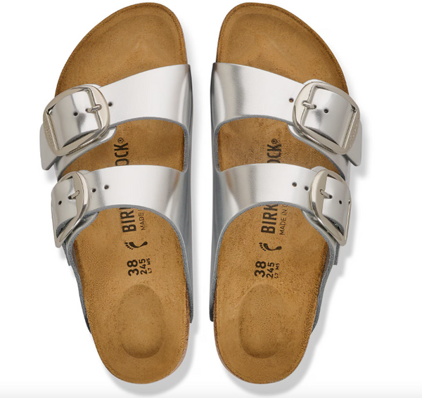 Arizona Big Buckle Cuir naturel - Metallic Silver