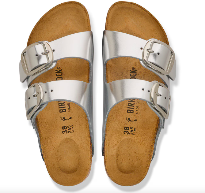 Arizona Big Buckle Cuir naturel - Metallic Silver