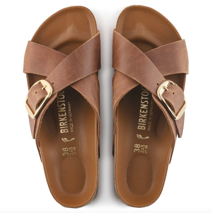 Siena Big Buckle Cuir huilé Cognac