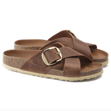 Siena Big Buckle Cuir huilé  Cognac