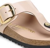 Gizeh Big Buckle Cuir naturel verni - High-Shine New Beige