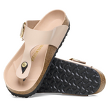 Gizeh Big Buckle Cuir naturel verni - High-Shine New Beige