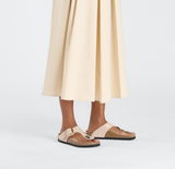 Gizeh Big Buckle Cuir naturel verni - High-Shine New Beige
