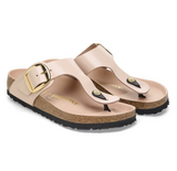Gizeh Big Buckle Cuir naturel verni - High-Shine New Beige