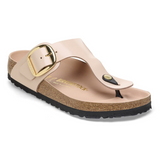 Gizeh Big Buckle Cuir naturel verni - High-Shine New Beige
